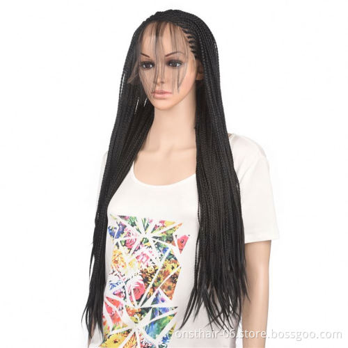 MYZYR Private Label Synthetic Wig,braided Box Braids Synthetic Lace Front Wig Synthetic Lace Front Wigsynthetic Wig Vendor Long